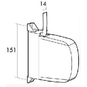 Recogedor de persiana de superficie para cinta 14 mm. color blanco