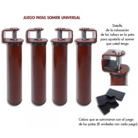 Juego patas de somier adaptables de 25 cm