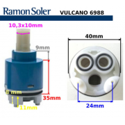 Cartucho de grifo Ramon Soler 6988 ó 40000 vulcano (para repuestos de grifo de RS y otros)