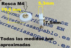 1 Rueda para mamparas 19,2 mm  CANAL