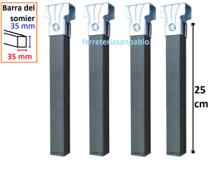 Juego patas de somier de 35x35