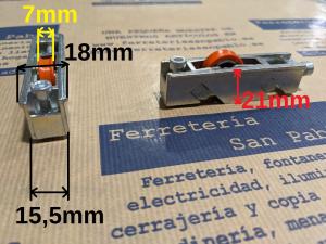 Rueda con rodamientos regulable mod. Alu15 para ventanas de aluminio