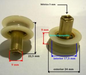 600 Ruedas para mamparas 24 mm