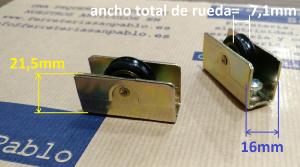 Rueda con rodamientos METAL 21 para ventanas de aluminio