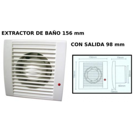 Extractor silencioso para aseo y baño diámetro de salida 100 mm