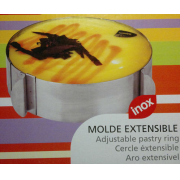 Molde extensible redondo inoxidable de 16 a 30 cm