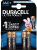 4 Pilas alcalinas R3 Duracell Ultra Power AAA