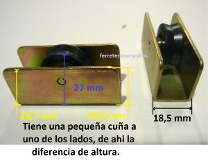 Rueda con rodamientos J6 para ventanas de aluminio