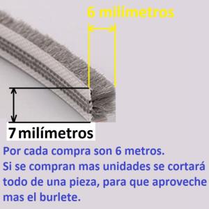 Burlete de pelos para correderas