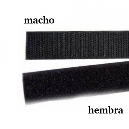 Velcro adhesivo negro, macho y hembra