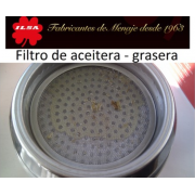 Grasera de acero inoxidable con filtro. ¾ L. Carne