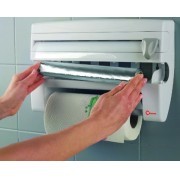 COLOR GRIS PLATA Portarrollos de cocina para papel, aluminio y film... corte a cuchilla