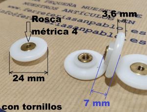 1 Rueda para mamparas 24 mm  PLANA