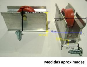 Rueda con rodamientos J8 para ventanas de aluminio