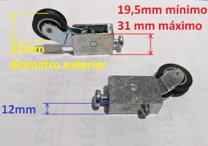 Rueda regulable con rodamientos m501 para ventanas de aluminio