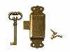 Cierre cerradura de puerta de armario color laton cuero con llave 98 x 33 mm cerradura