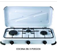 Cocina de 3 fuegos para gas butano, ideal playa, camping...