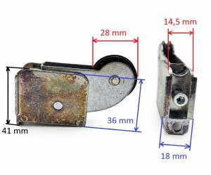 Rueda con rodamientos regulable mod. G120 para ventanas de aluminio