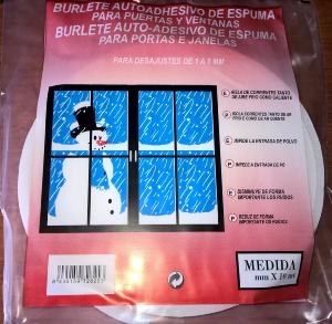 Burlete de espuma 12mm x 10m para ventanas y puertas