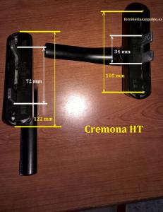 Cierre o cremona negra mano derecha, marca HT