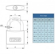 Candado 40 mm arco largo modelo  o amig 