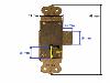 Cierre cerradura de puerta de armario color laton cuero con llave 98 x 33 mm cerradura
