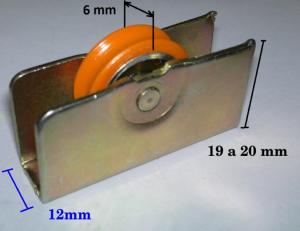 Rueda con rodamientos metal 158 para ventanas de aluminio